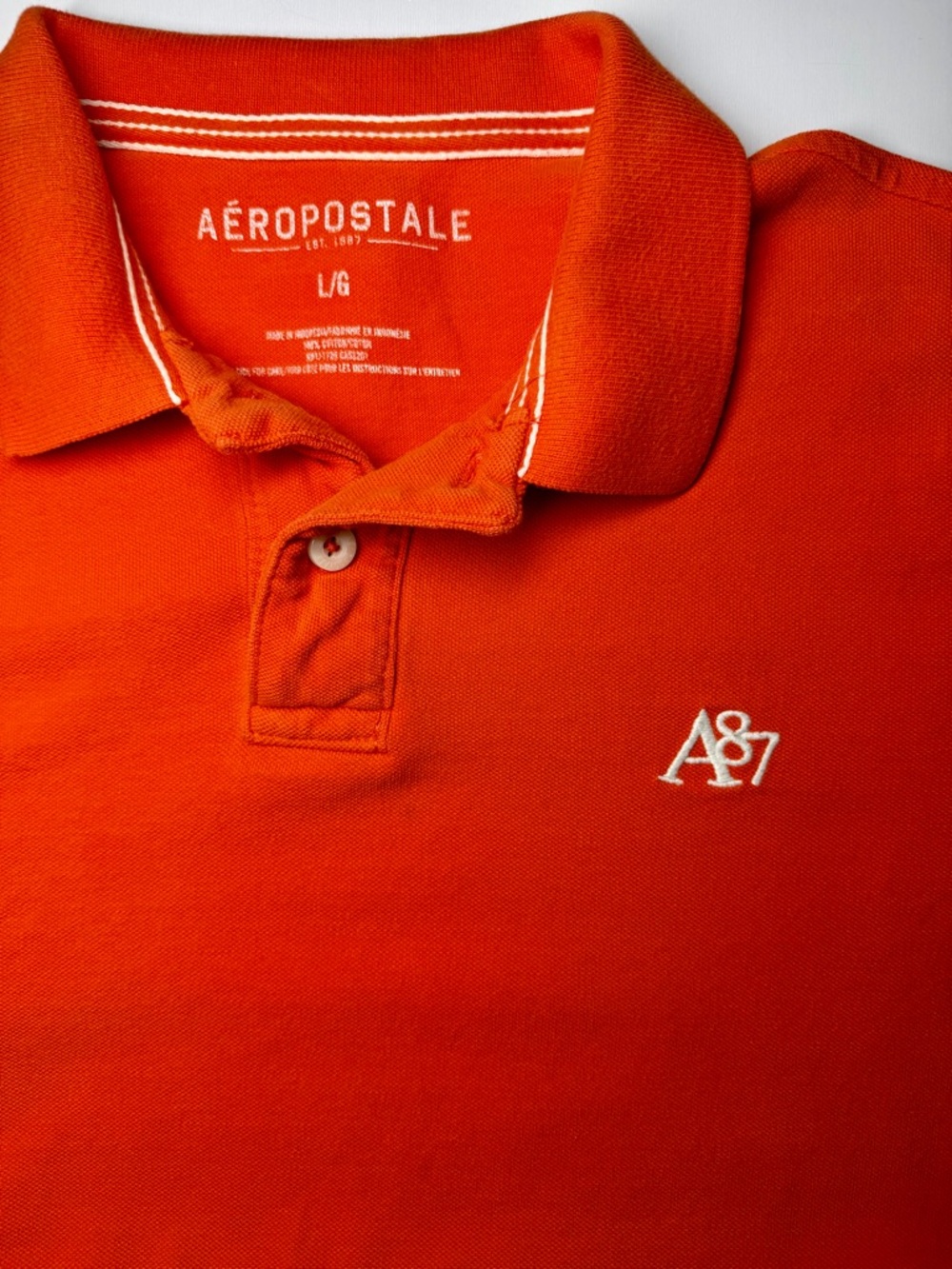 Aeropostale Men’s Logo Polo Shirt Orange Size L - Picture 2 of 6